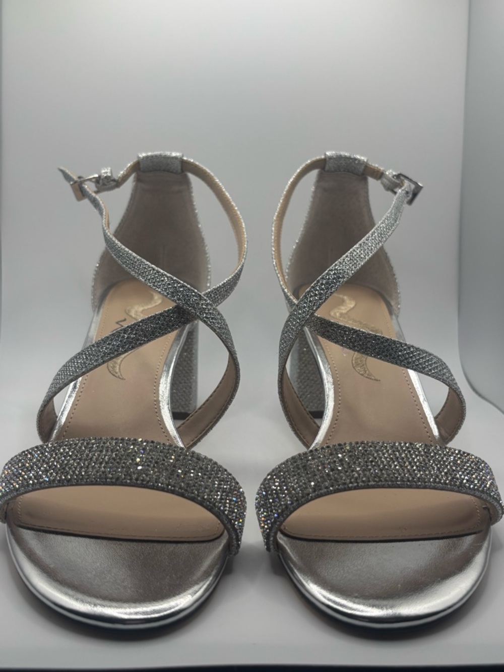 N by Nina Women's Neville Block Heel Dress
Sandal Size 8M Sliver - Picture 9 of 11